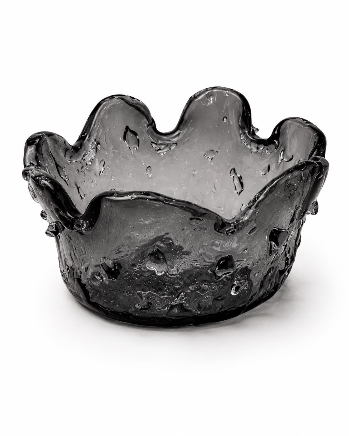 Glass BOWL - DARK GREY- D 12CM