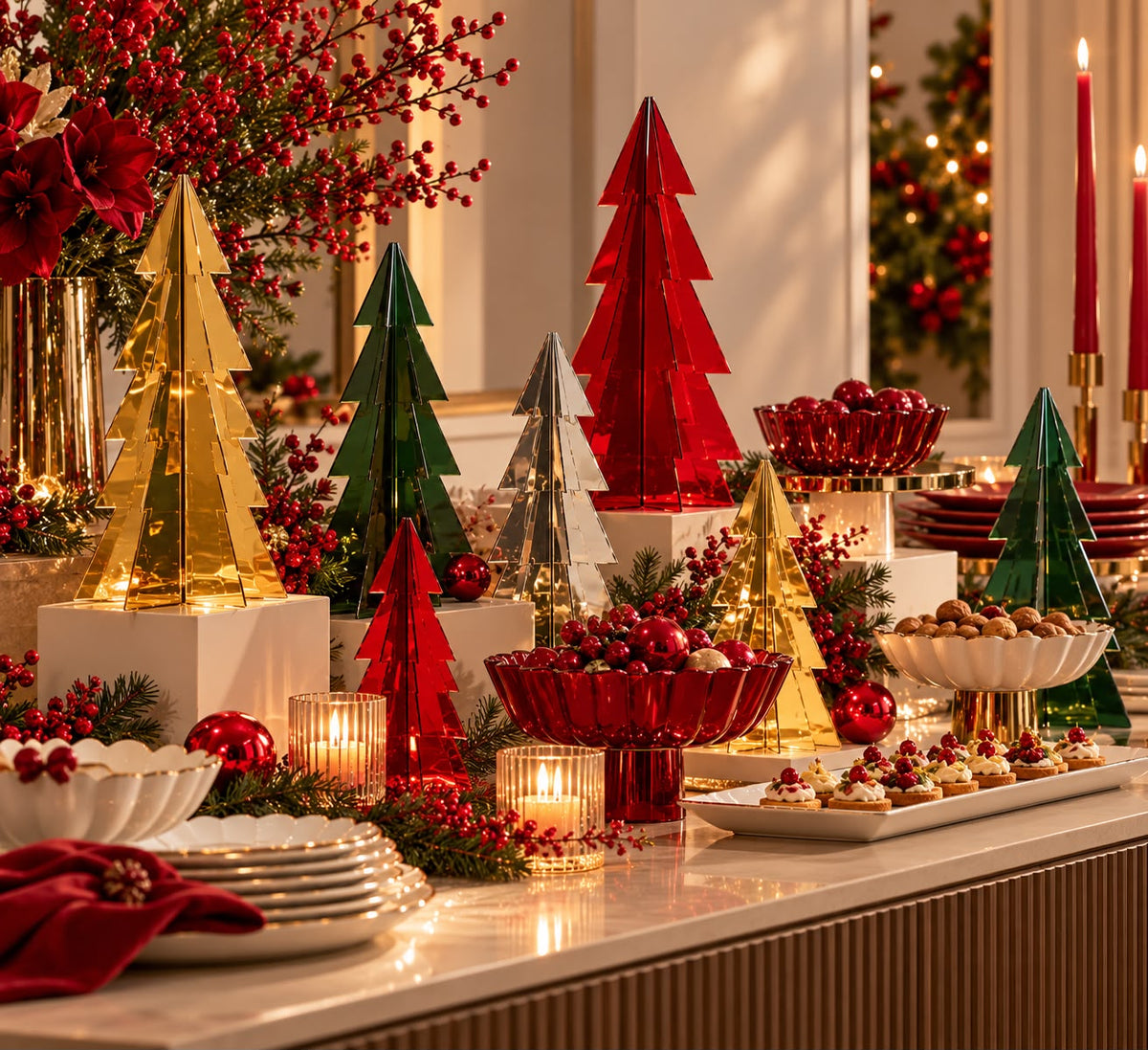 Plexi Handcrafted Christmas trees - H 38 & 48cm