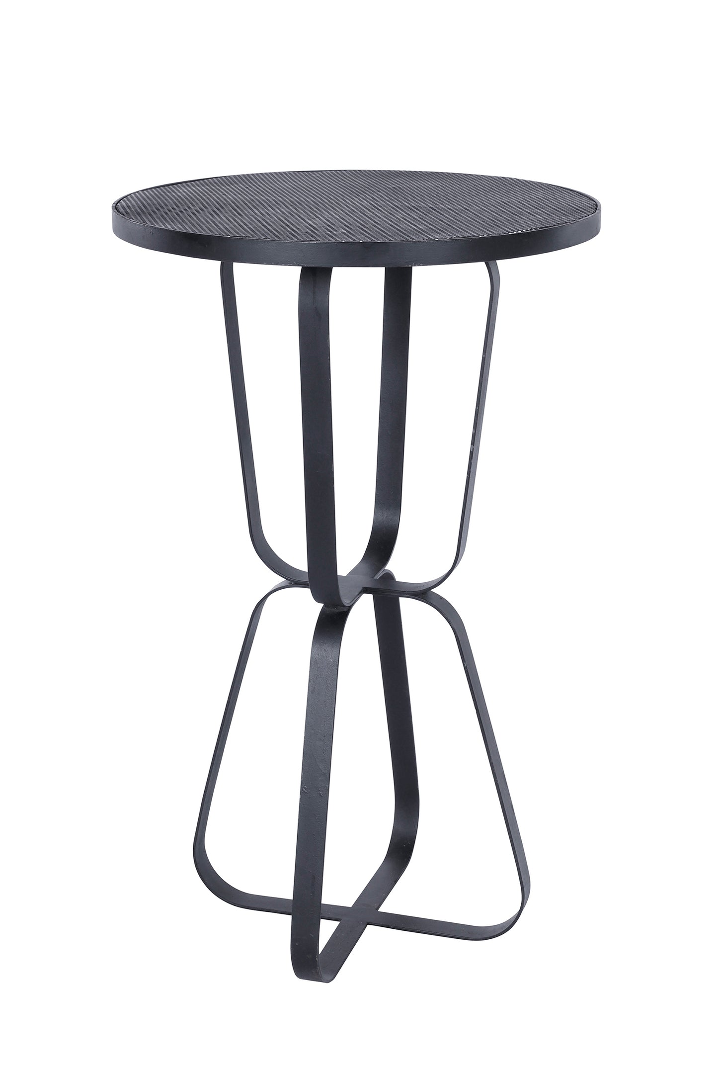 High Table-Round Metallic Black Frame- Perforated Metal Sheet Cover