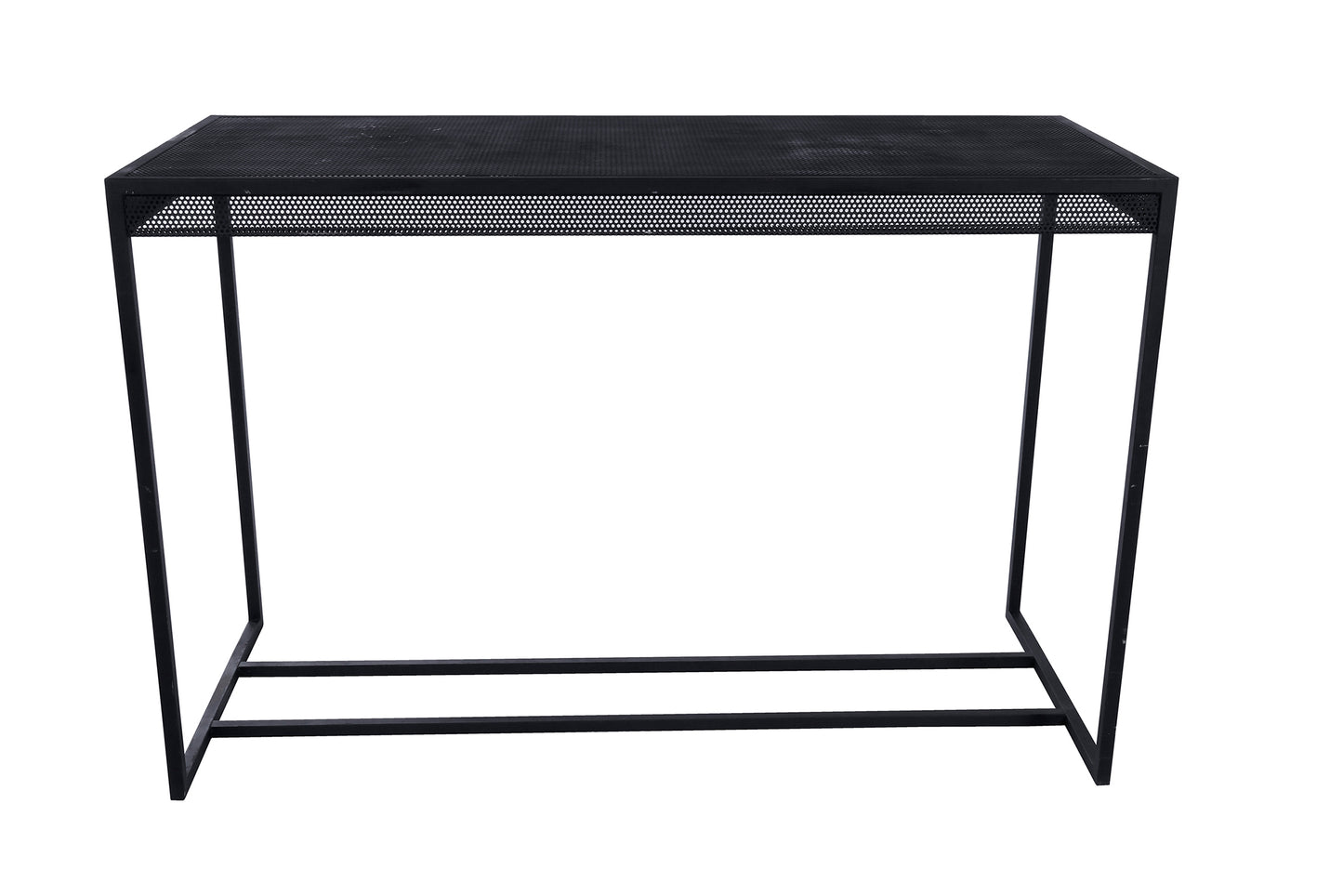 High Table-Rectangular Metallic Black Frame Perforated Metal Sheet Cover