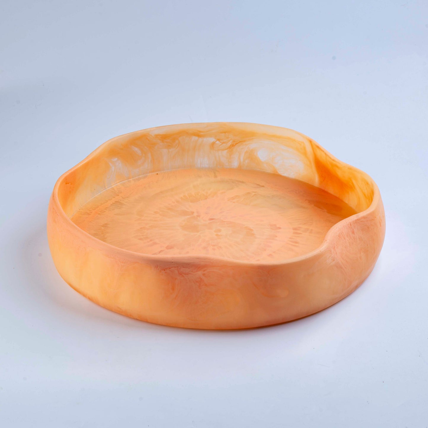 Resine Flat Bowl Peach Dxh 40x7cm