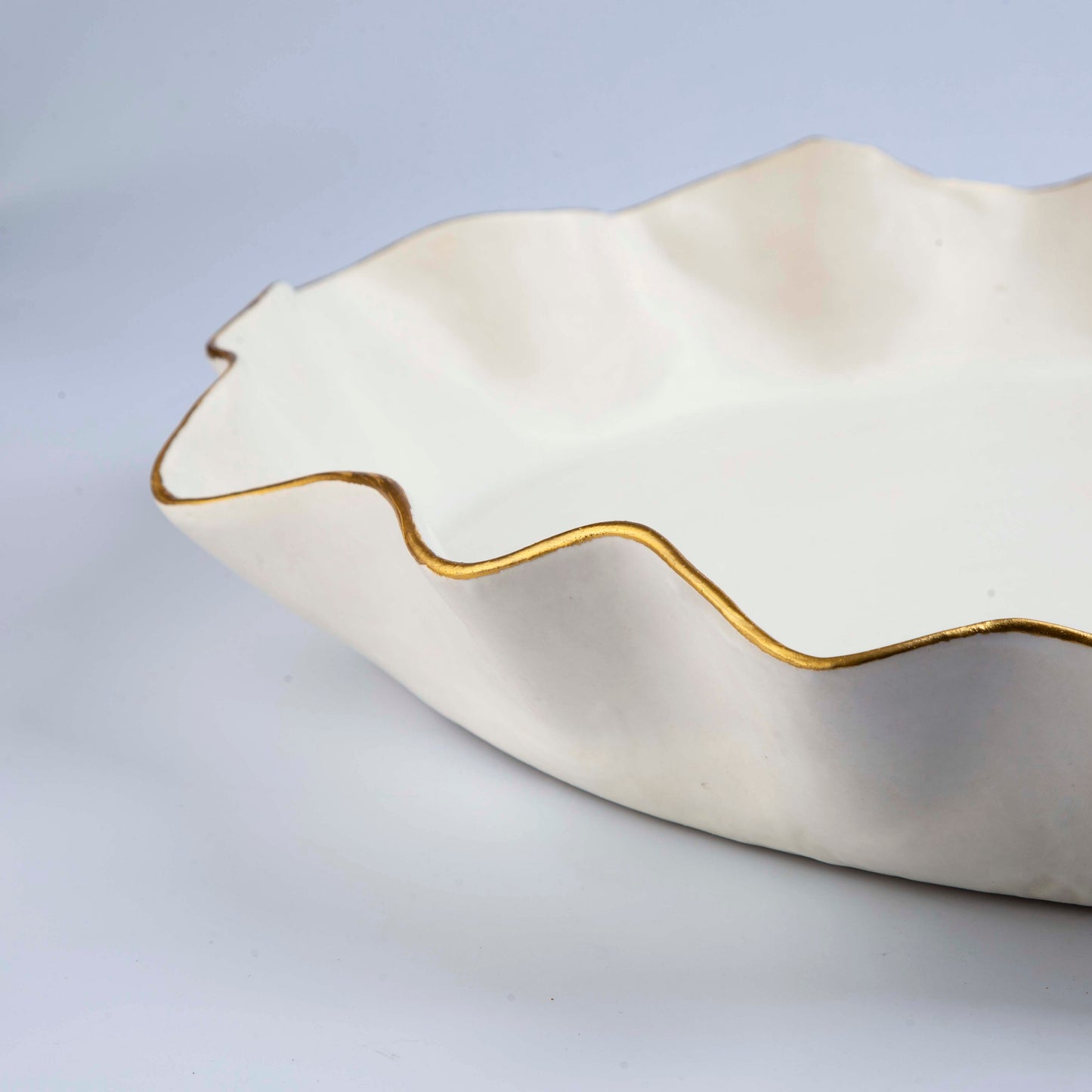 Ruffle Platter- Off White - D 55cm