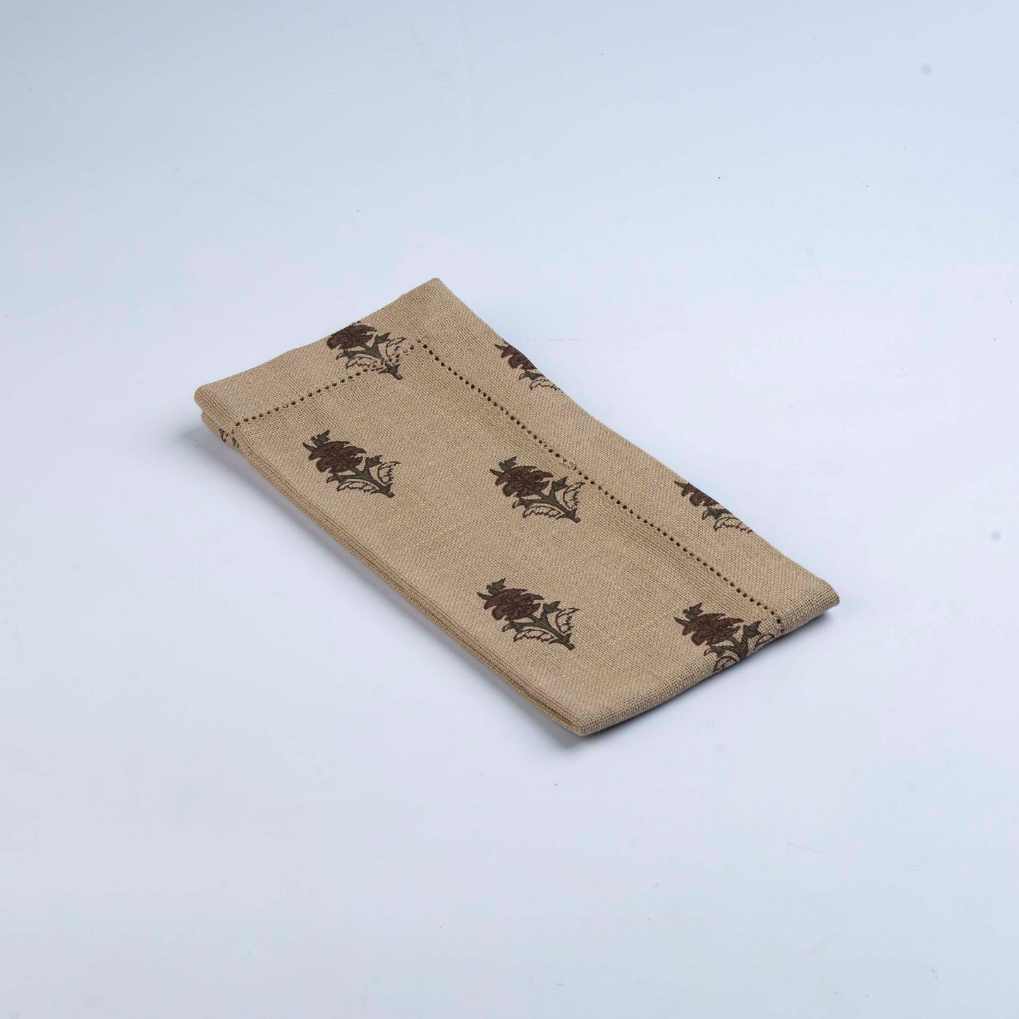 Napkin Beige with motif Brown and Green