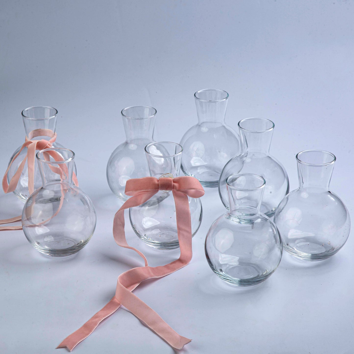 Clear Vases - Set of 8