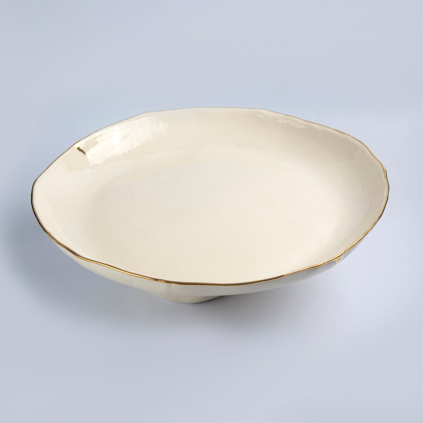 Round Platter on Pedestal-White - 45 x 9 cm