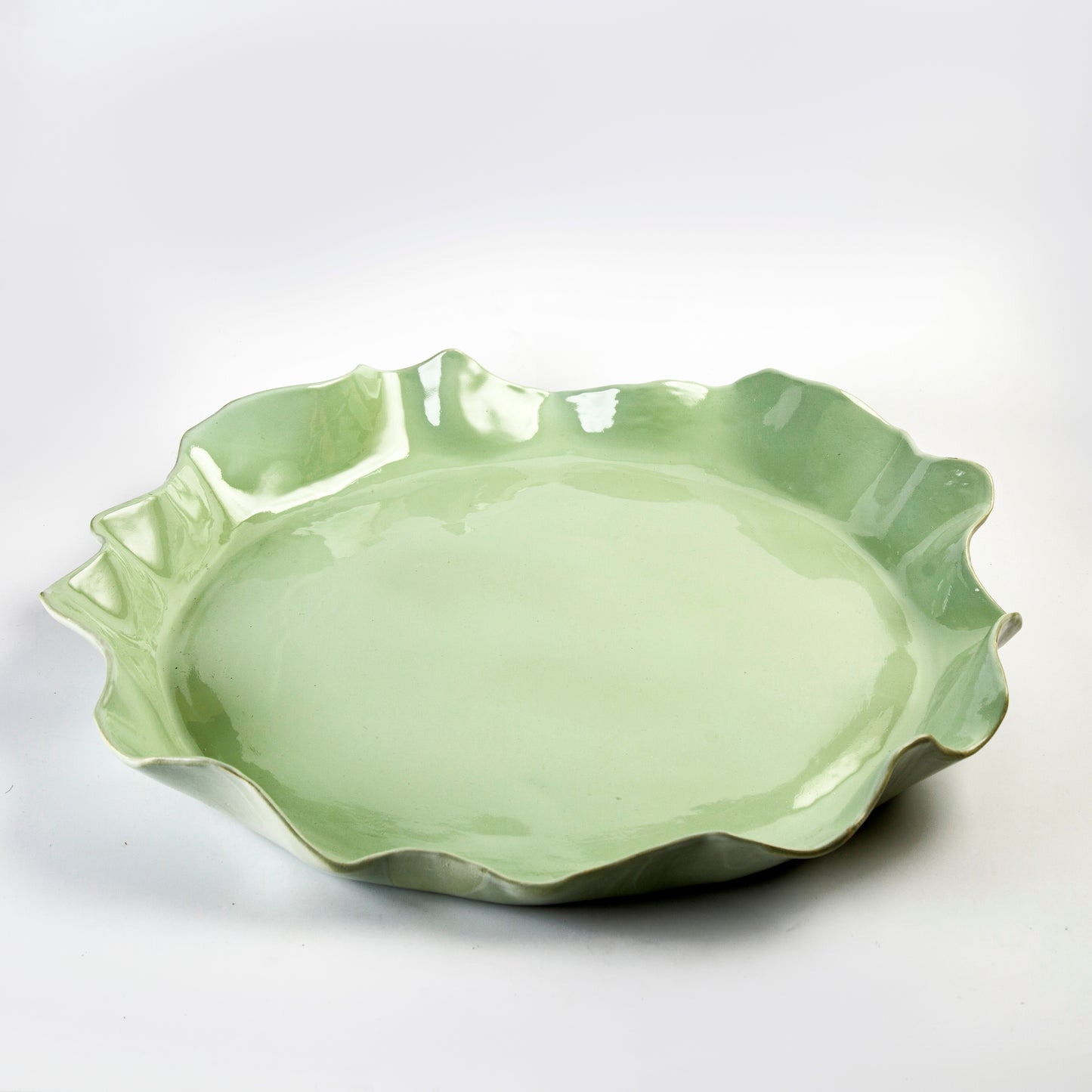 Ruffle Platter - Green - 50 cm