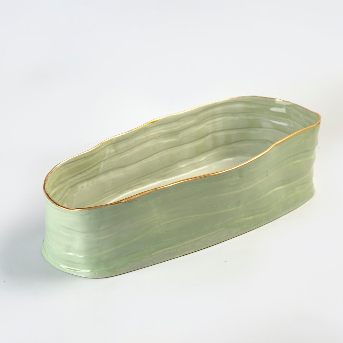 Oval Platter - Green - 40 x 18 x 10 cm