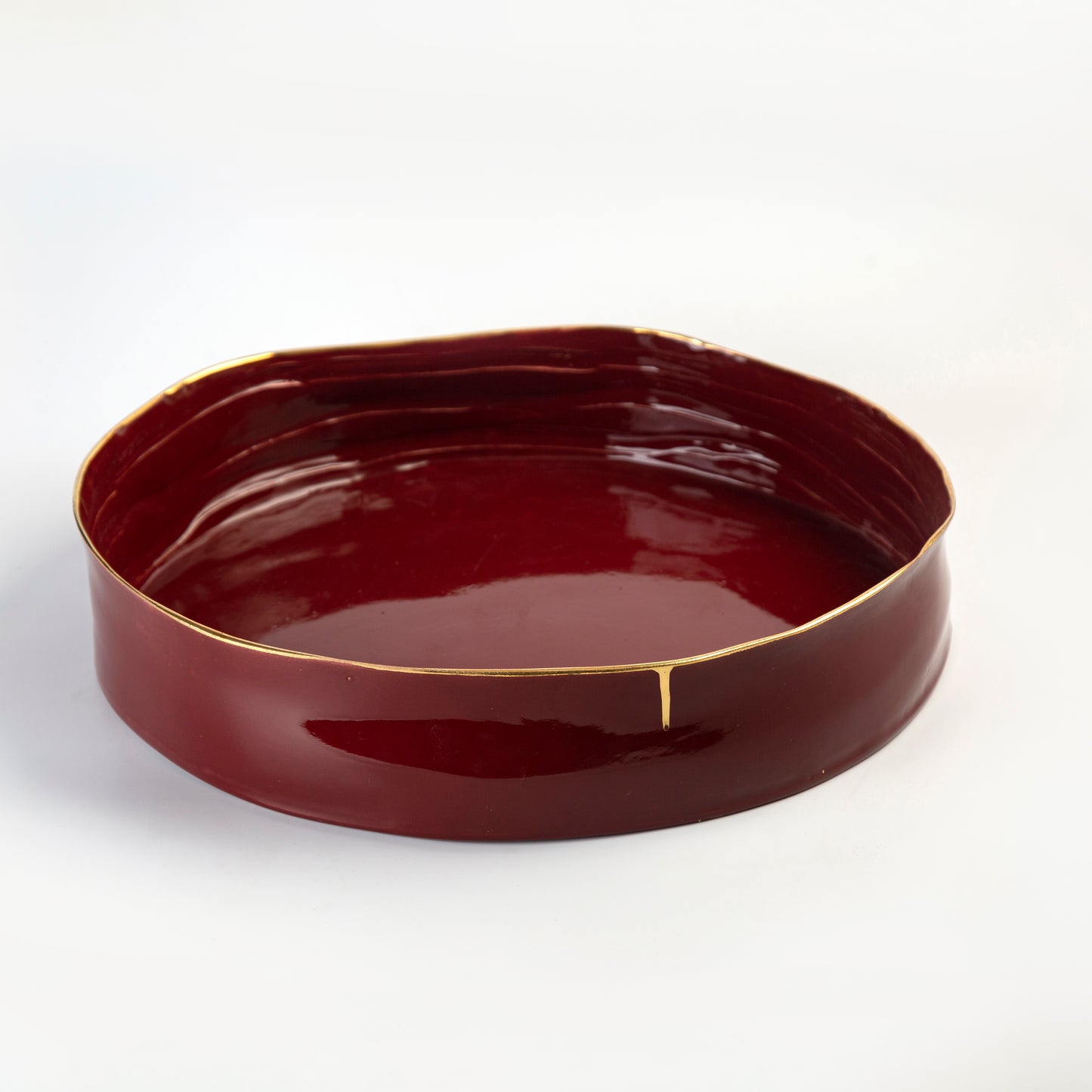 Round Platter - Burgundy - 38 x 7 cm