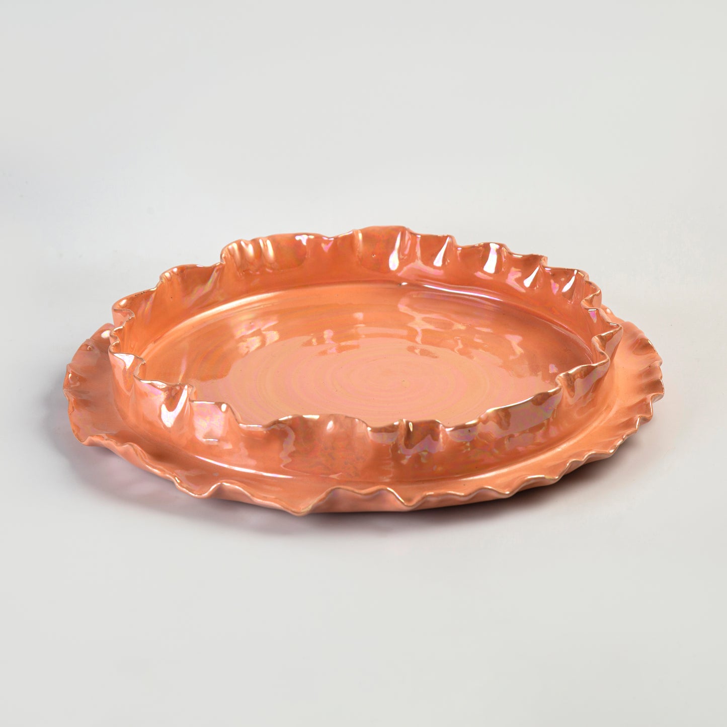 Rosa Ruffle Platter - Saumon- D 30 cm