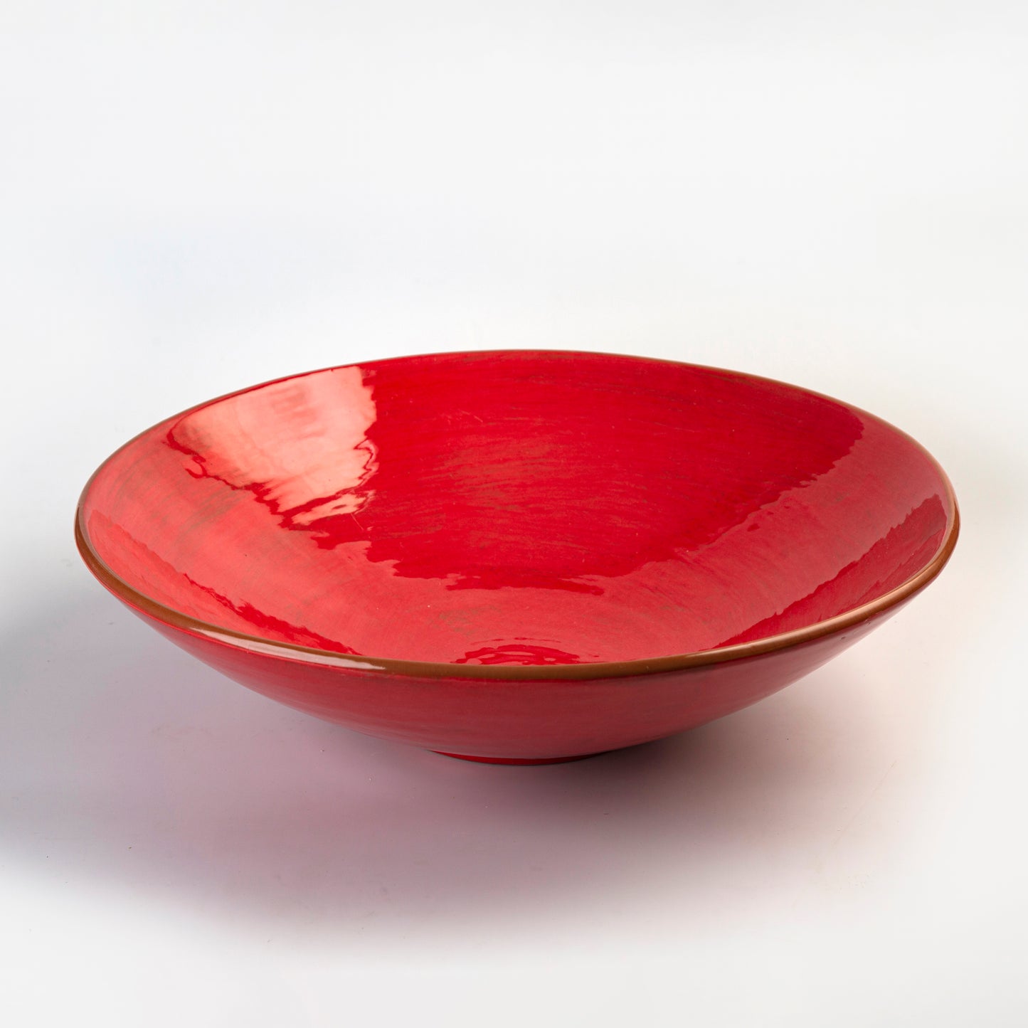 Pottery Deep Bowl - Coral Red - 32 x 13 cm