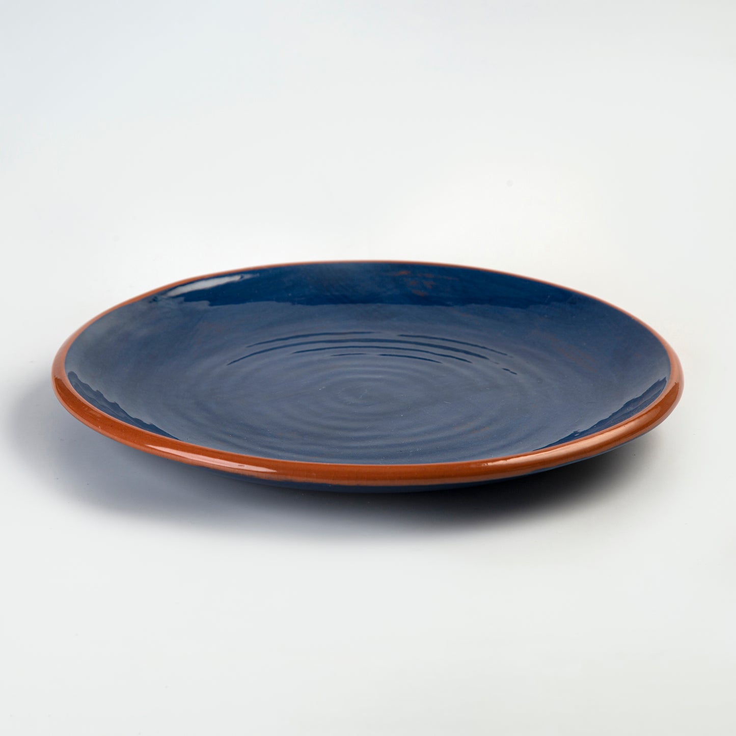 Pottery Round Platter - Dark Blue - D 35cm