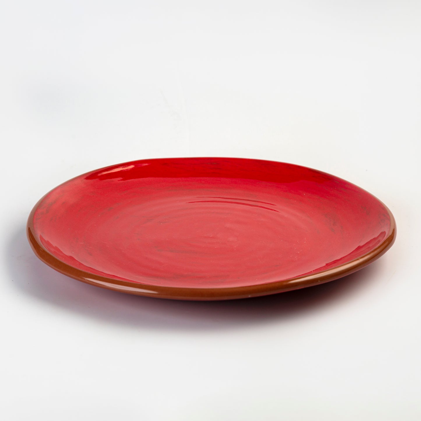 Pottery Round Platter - Red - D 35 cm