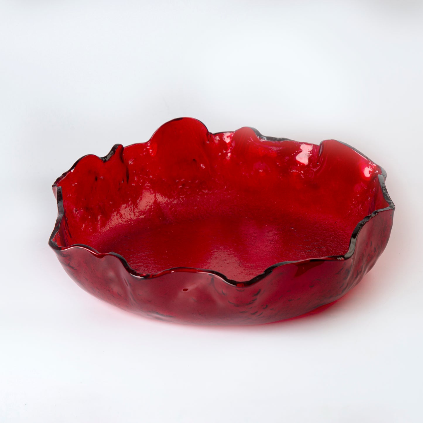 Glass Deep Bowl - Red - 35 x 12 cm