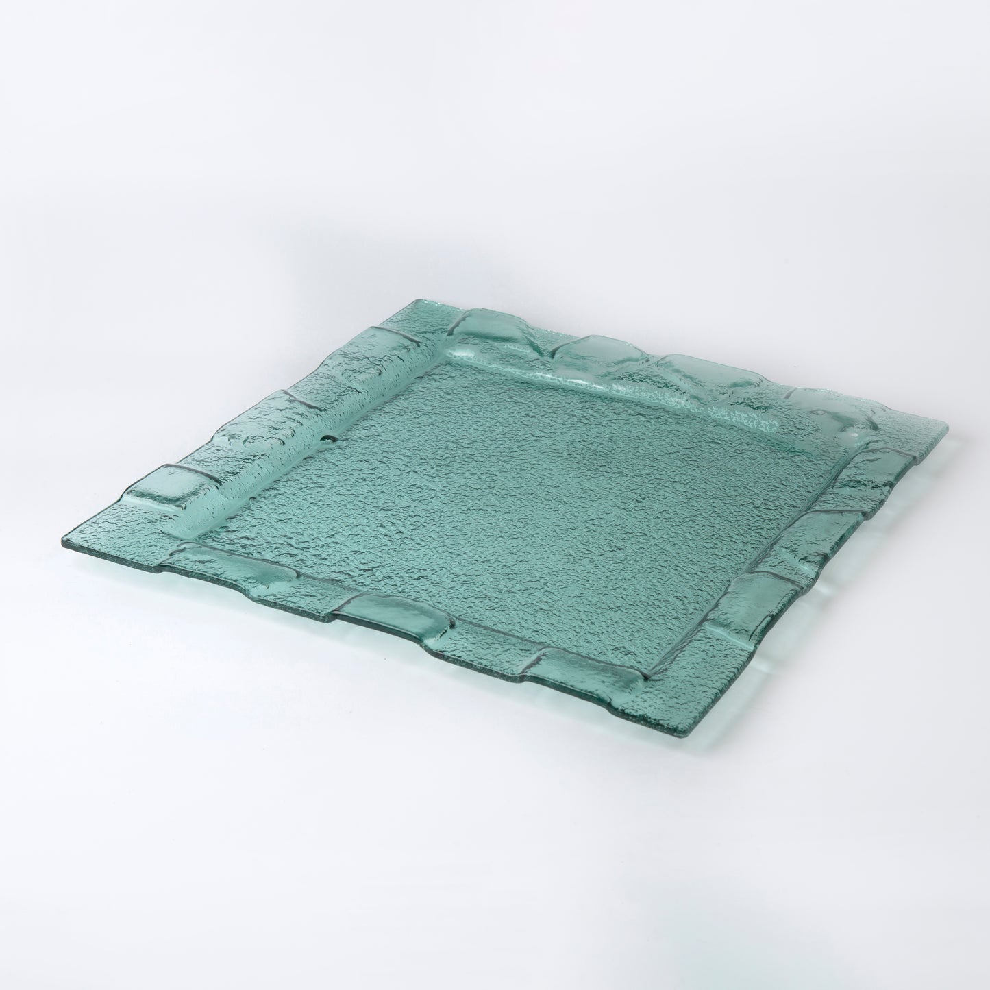 Glass Square Platter - Dark Green - 40 x 40 cm