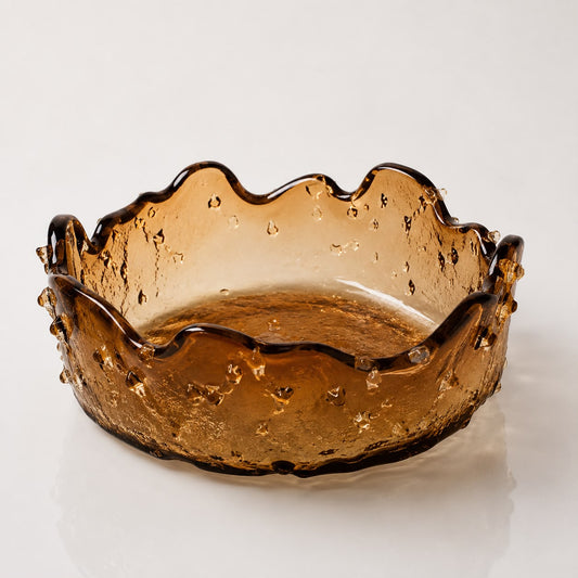 Glass BOWL - AMBER- D 20CM