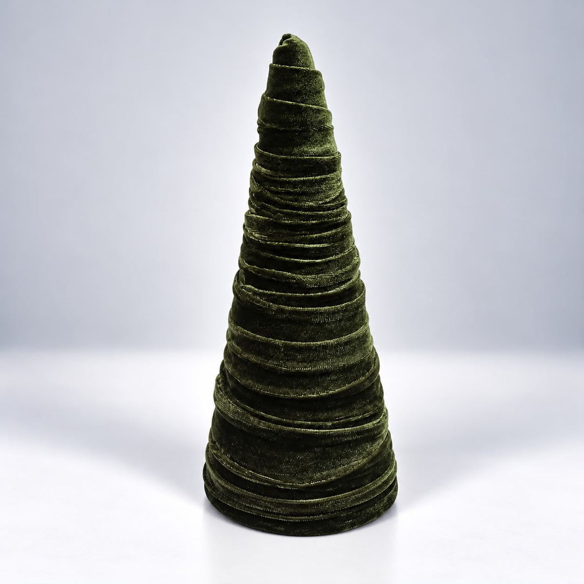 Velvet & Satin Handcrafted Christmas Trees - H 40 & 30cm