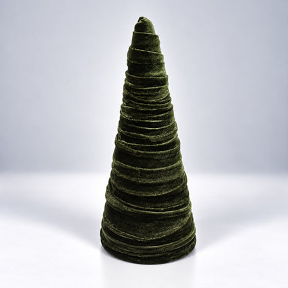 Velvet & Satin Handcrafted Christmas Trees - H 40 & 30cm
