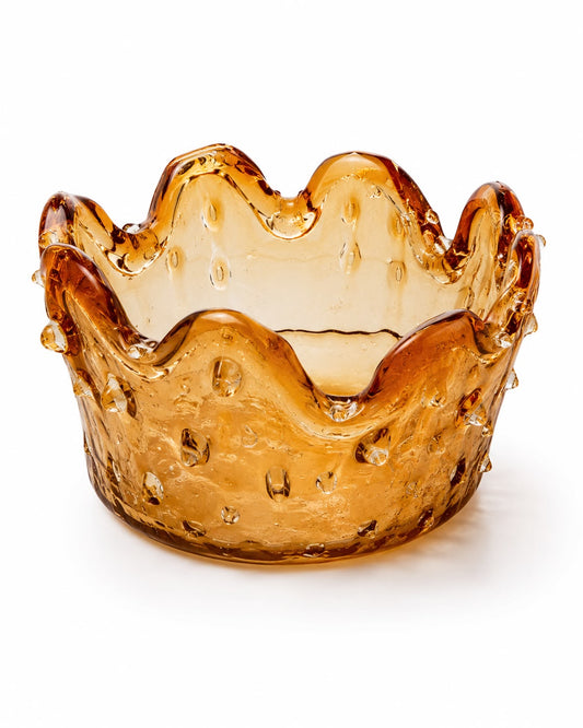 Glass BOWL - AMBER - D 12CM