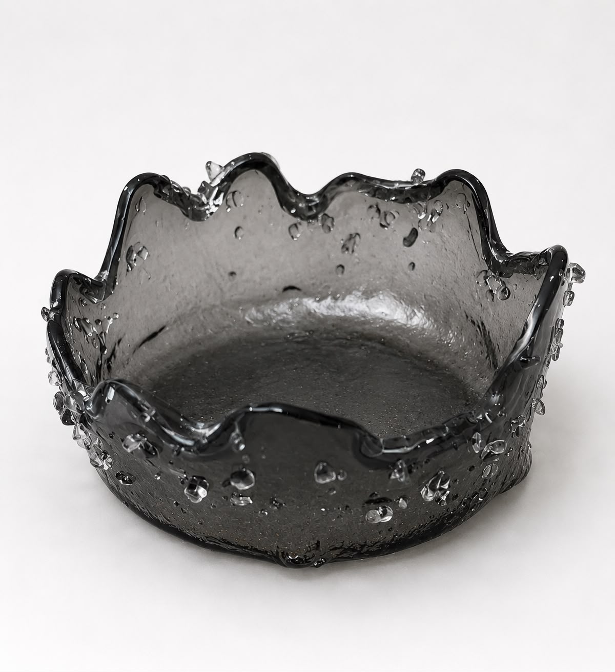 Glass Bowl -DARK GREY- D 32CM
