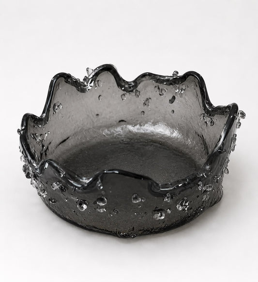 Glass Bowl -DARK GREY- D 32CM