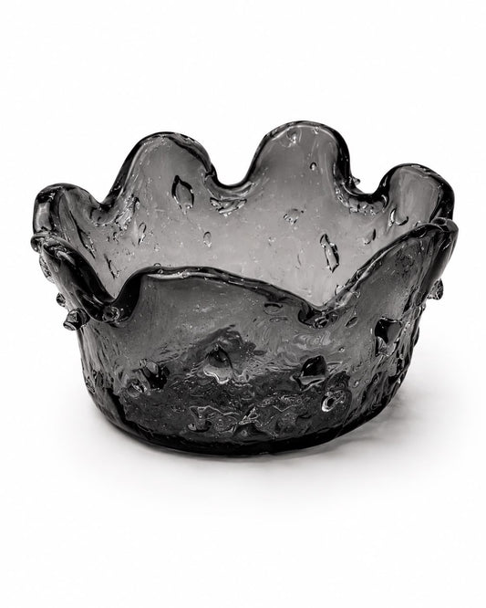 Glass BOWL - DARK GREY- D 12CM