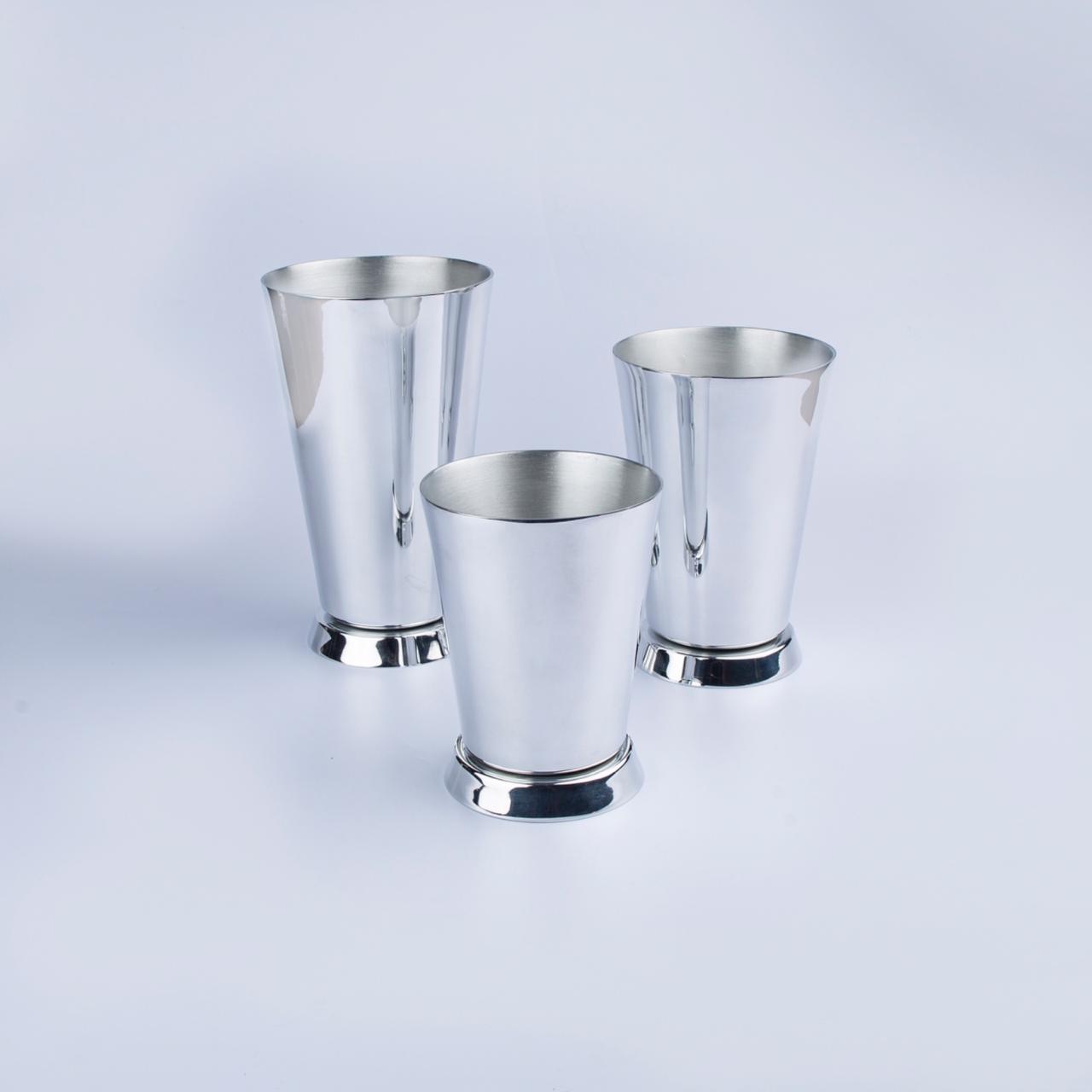 Set of 3 Silver Vases