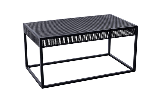 Low Table-Rectangular Metallic Black Frame Table- Perforated Metal Sheet Top