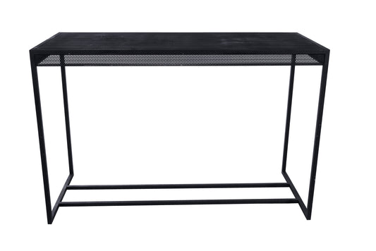 High Table-Rectangular Metallic Black Frame Perforated Metal Sheet Cover
