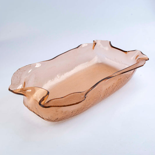 Glass Rectangular Platter -Gold - 50x 25cm