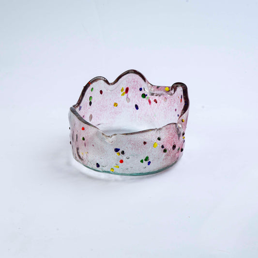 Jellies Deep Bowl- Pink With Dots- Dxh 12x7cm