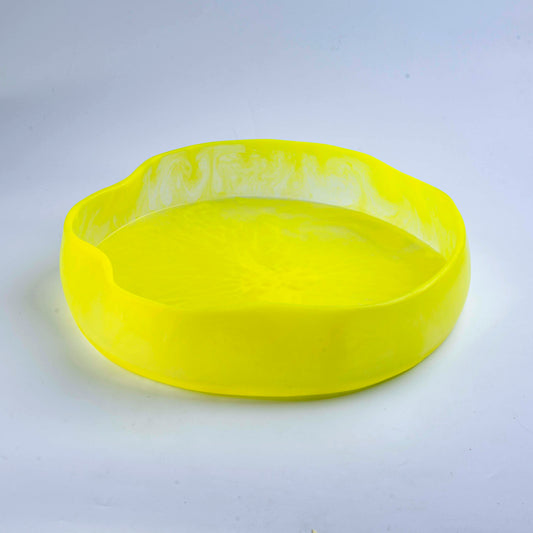 Resine Flat Bowl Yellow Dxh 40x7 cm