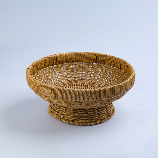 Round Bamboo Basket on Pedestal D30cm