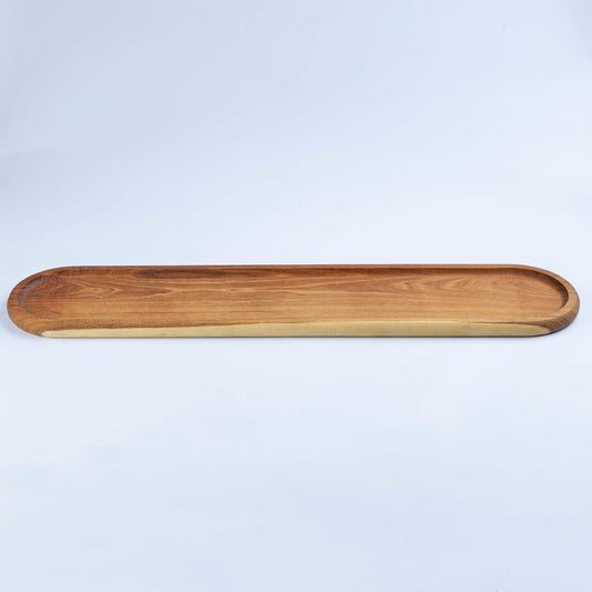 Wood Oval Tray Lxl 60x13cm