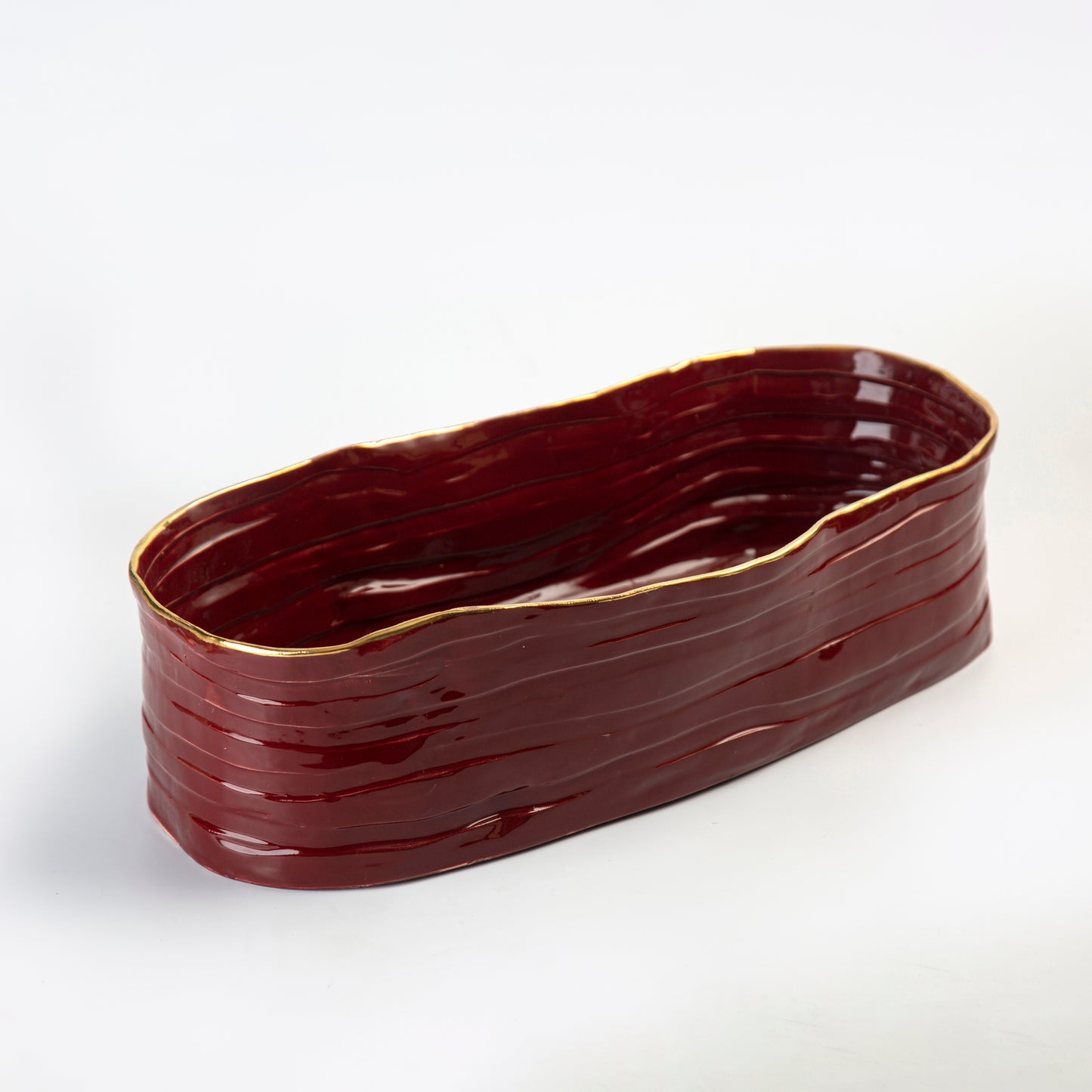 Oval Platter - Burgundy - 40 x 18 x 10 cm