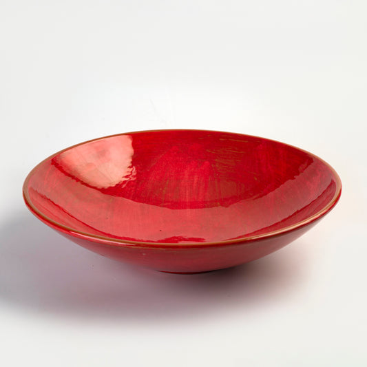 Pottery Deep Bowl Coral Red - 49 x 19 cm
