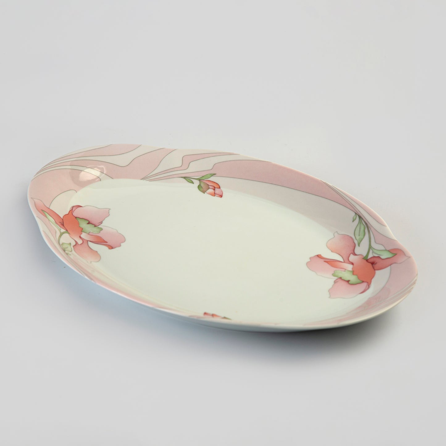 George Boyer - Oval Platter - Pink Floral - 36 x 26 cm