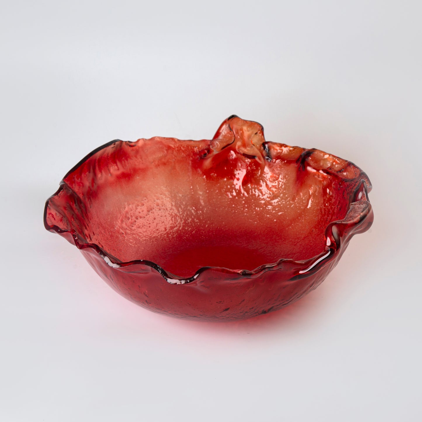 Glass Deep Bowl - Red - 35 x 12 cm