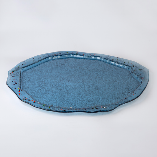 Light Blue Round Platter - D 60 cm