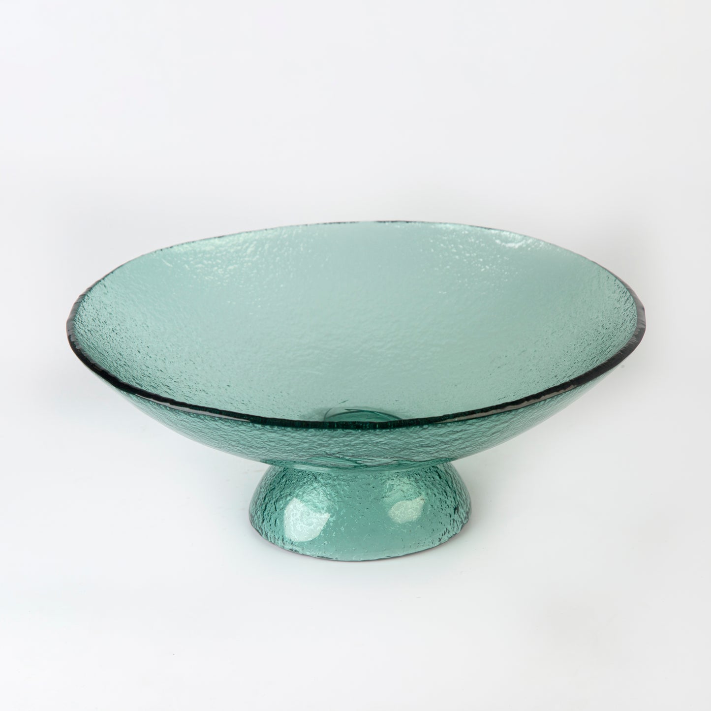 Green Round Bowl on Pedestal - D 35 cm