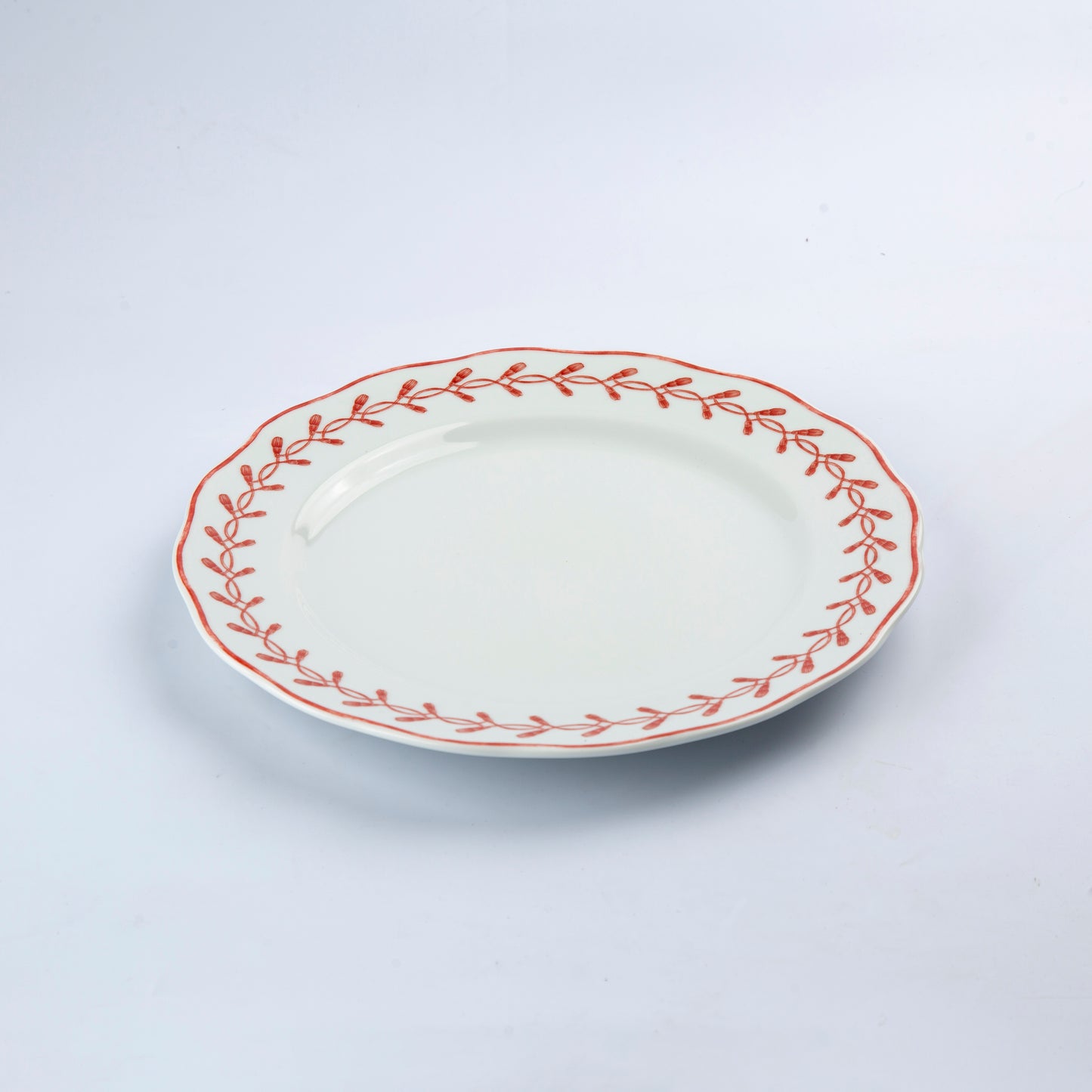 Vista Alegre - Jane Dinner Plate - - White & Red - 27 cm