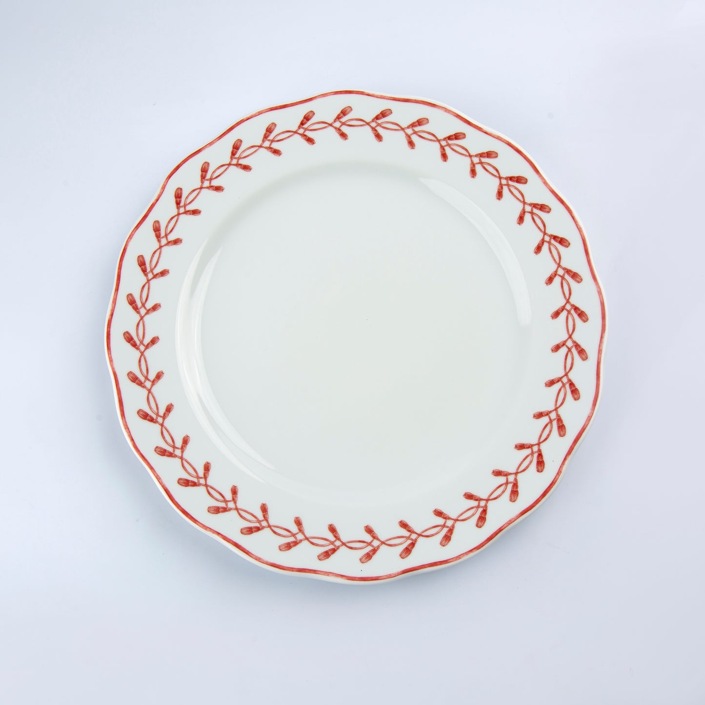 Vista Alegre - Jane Dinner Plate - - White & Red - 27 cm