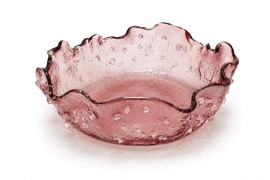 Glass BOWL -PINK -D 32CM